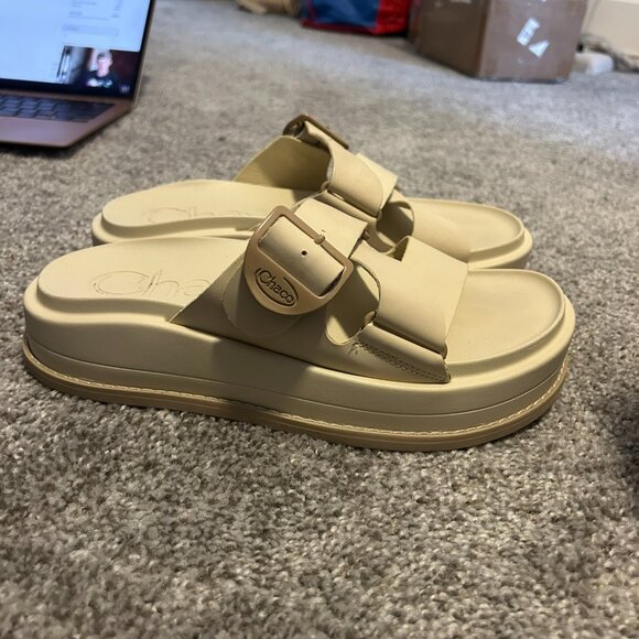 Chaco Townes Midform Platform Leather Slide in Angora Size Women's 8 - Picture 5 of 5